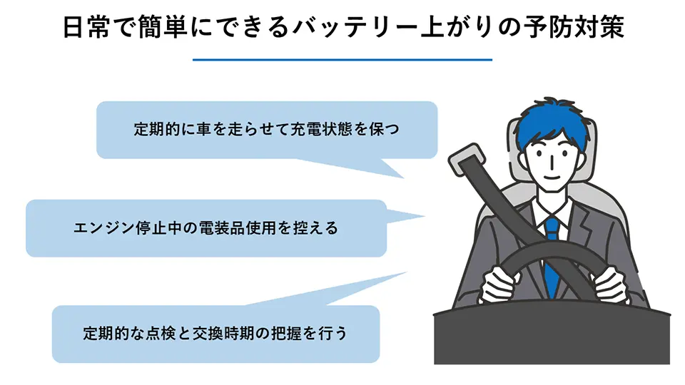 日常で簡単にできるバッテリー上がりの予防対策