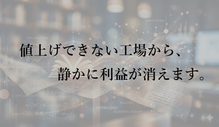 値上げできない工場から、静かに利益が消えます。
