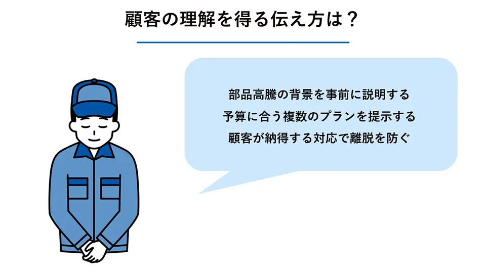 顧客の理解を得る伝え方は？
