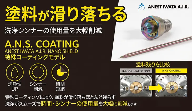 塗料が滑り落ちる！ 驚異の洗浄性を実現！A.N.S.コーティング