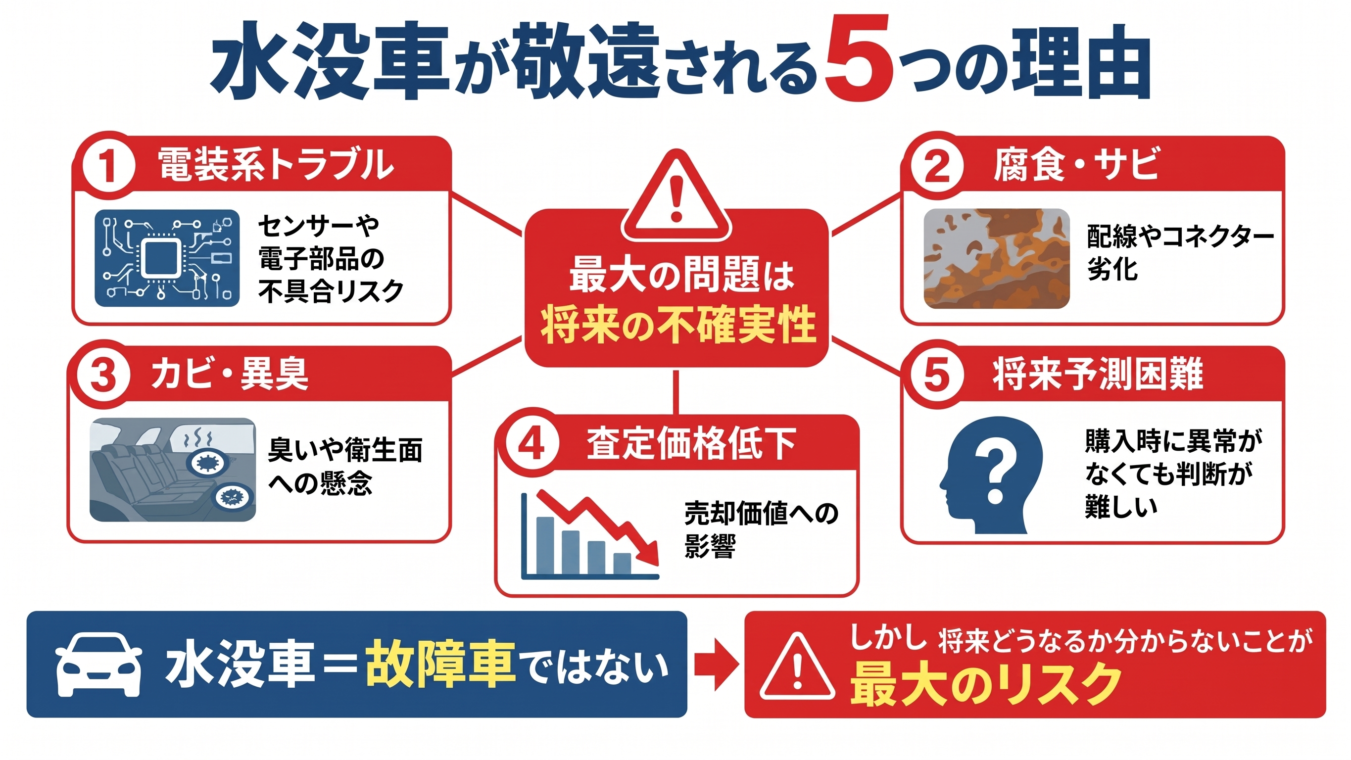 水没車が敬遠される5つの理由