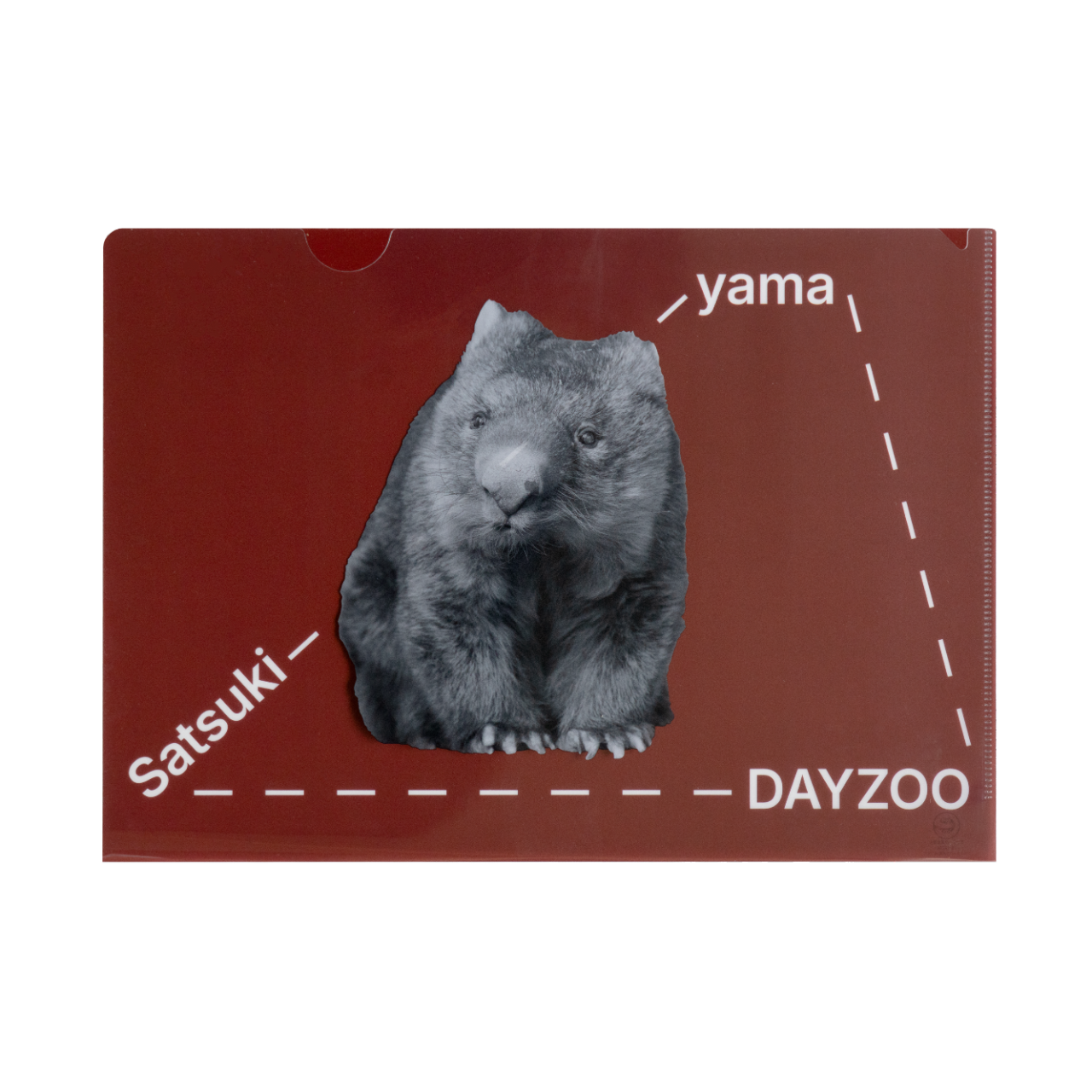 ウォンバットA4クリアファイル①（レッド／たそがれワインさん）