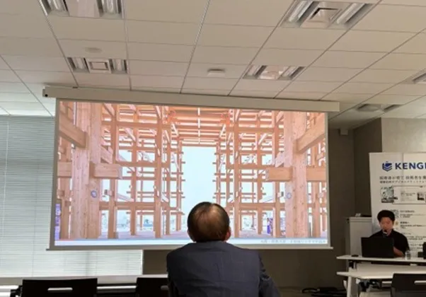 KENGIセミナー東京#3 大阪・関西万博にみるリユースへの構造設計者の提案 林氏講演のようす