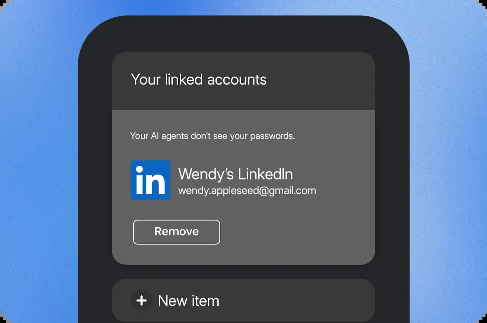 連携済みのLinkedInアカウントと削除ボタンを示す公式UI説明図。