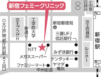 新宿フェミークリニックの地図