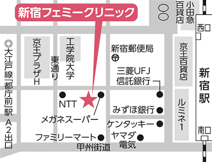 新宿フェミークリニックの地図