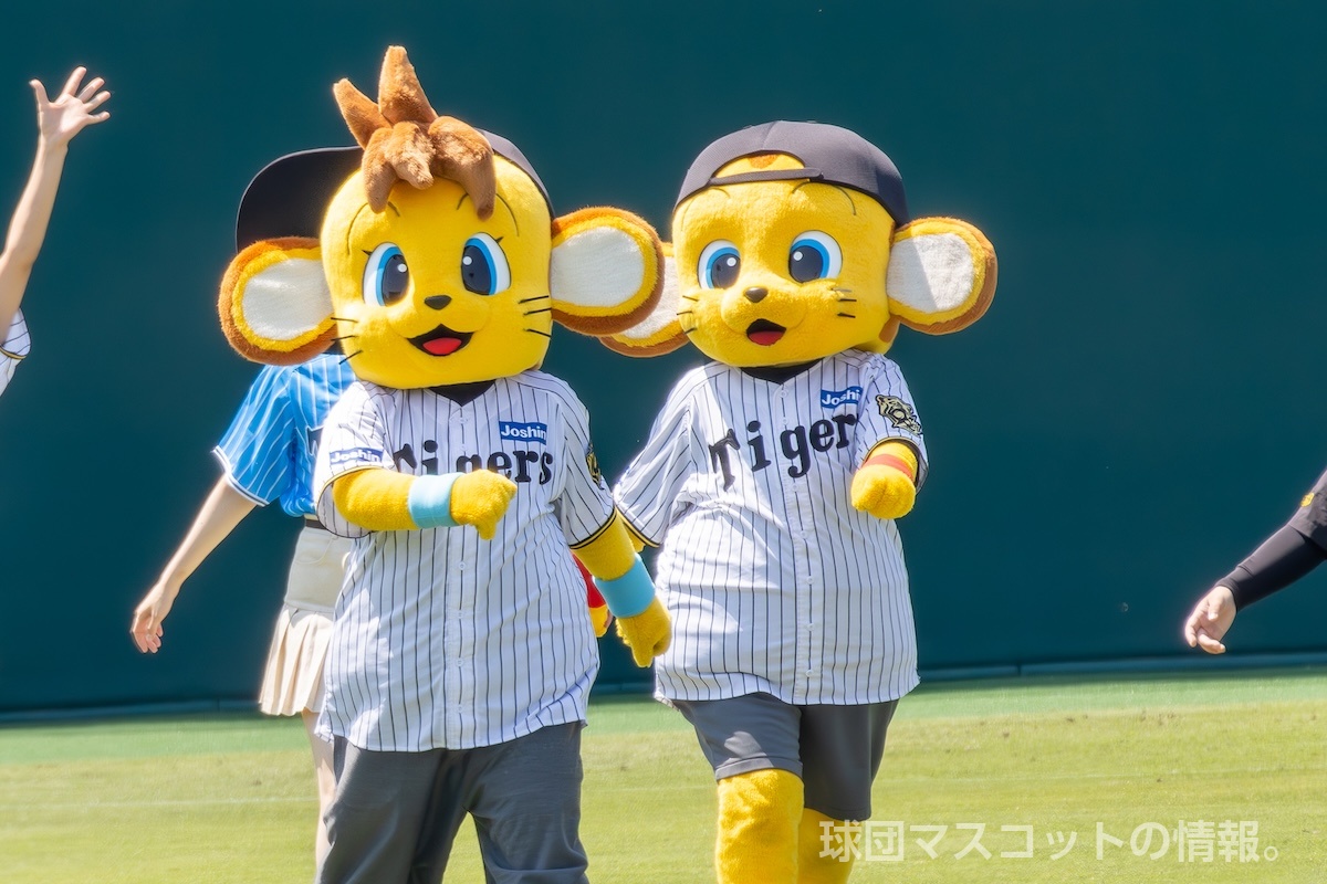 コラッキーとキー太が仲良く歩いている