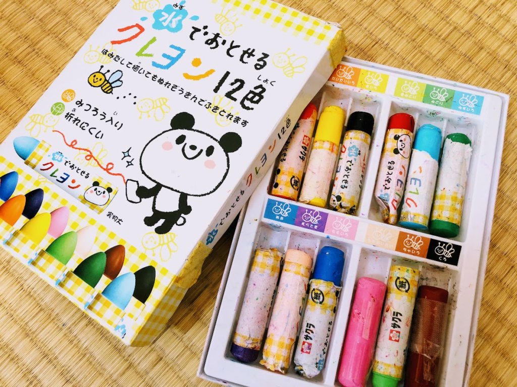水で落とせるクレヨン