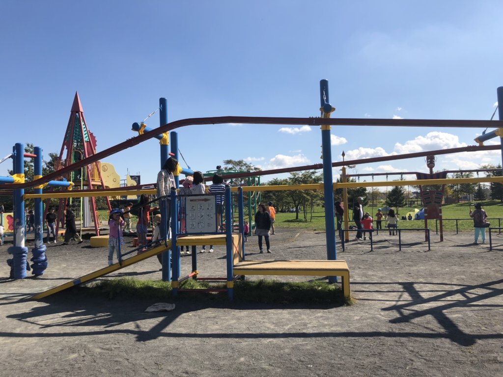 屯田公園のエンドレスターザンロープ