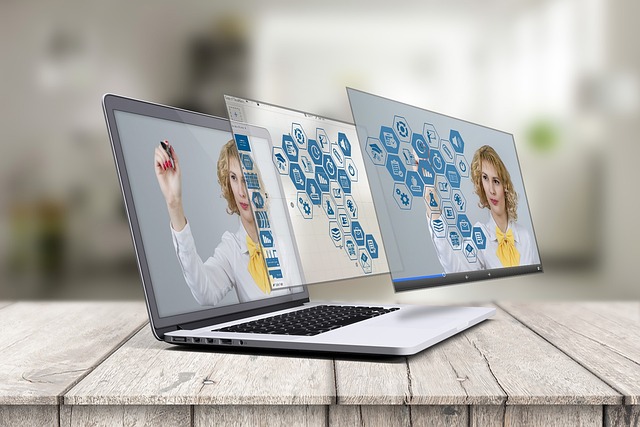 ラップトップ, prezi, 3d表示, モックアップ, サイトショーケース, 先生, テクノロジー, 3dホログラムのwebサイト, 拡張現実表示, 仮想発表, 教育工学, ホログラム表示, 将来の技術, 先生技術, メタバース, ar表示, vr