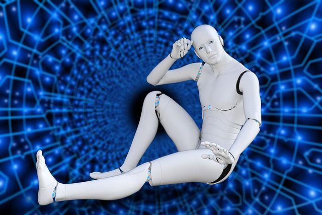未来的, ロボット, サイボーグ, 知能, 人工的な, テクノロジー, 青技術, 青のロボット, ロボット, ロボット, ロボット, ロボット, ロボット