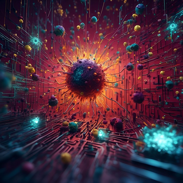 ai, デジタル アート, ai art, サイバー, テクノロジー, 技術, 将来, コンピュータウイルス, 感染したネットワーク, サイバーセキュリティ