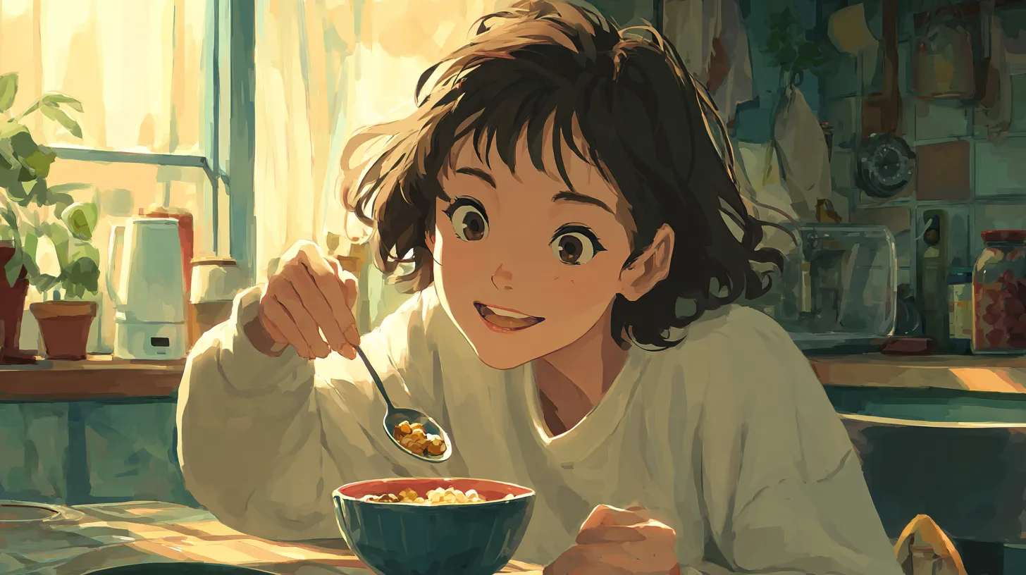 朝食を食べる画像