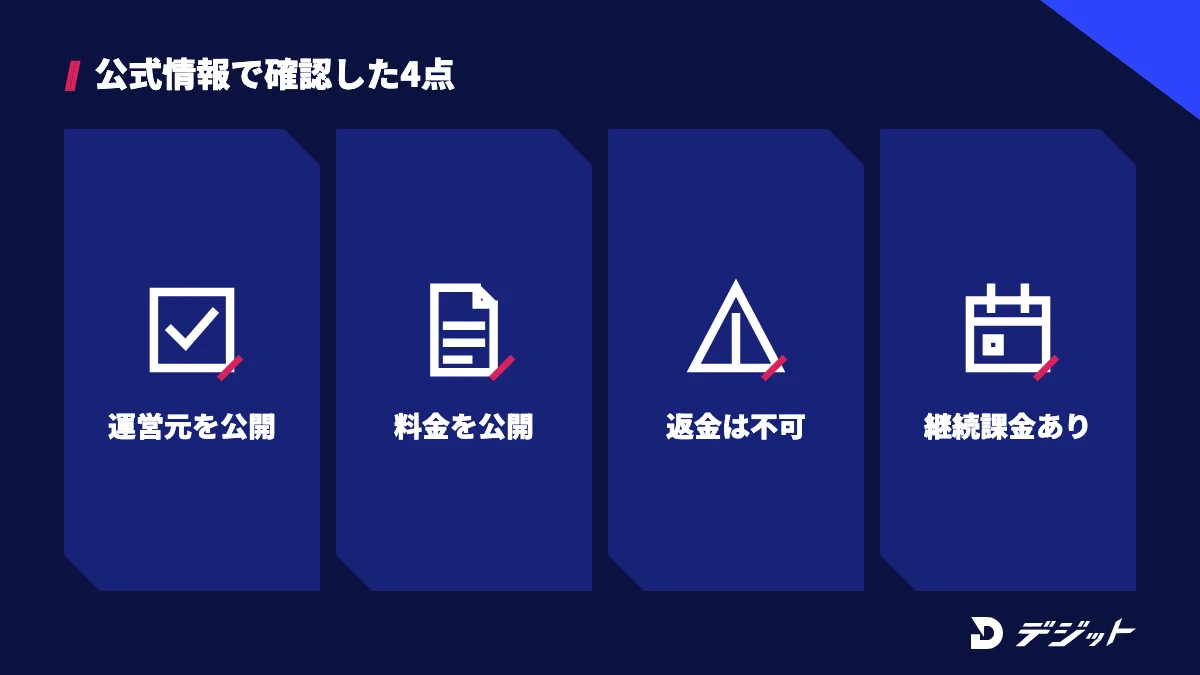 クリエイターズジャパンについて公式情報で確認できた4つの事実。運営元と料金を公開、決済後の返金は不可、サロンの継続課金がある