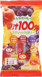 100% Pure Fruit Juice Stick Jelly 8P