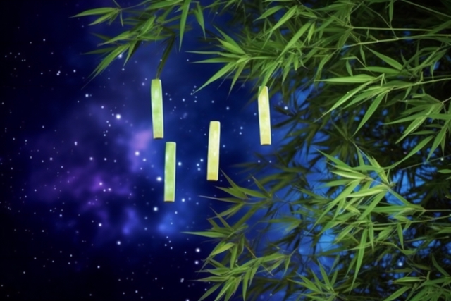 Decorated bamboo and starry skies