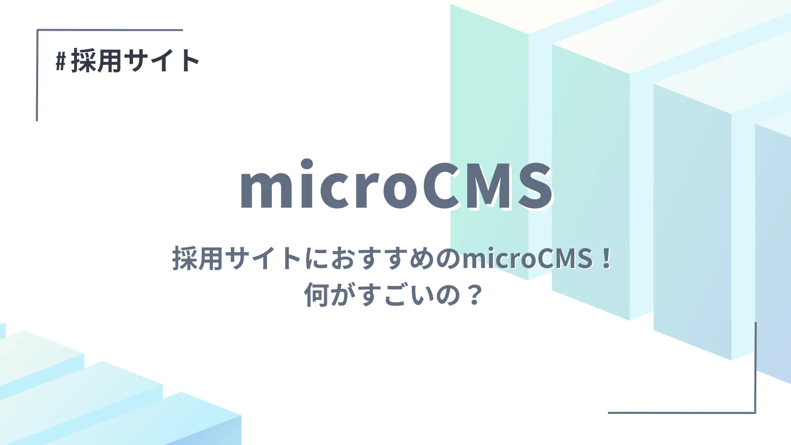 採用サイトにおすすめのmicroCMS！何がすごいの？