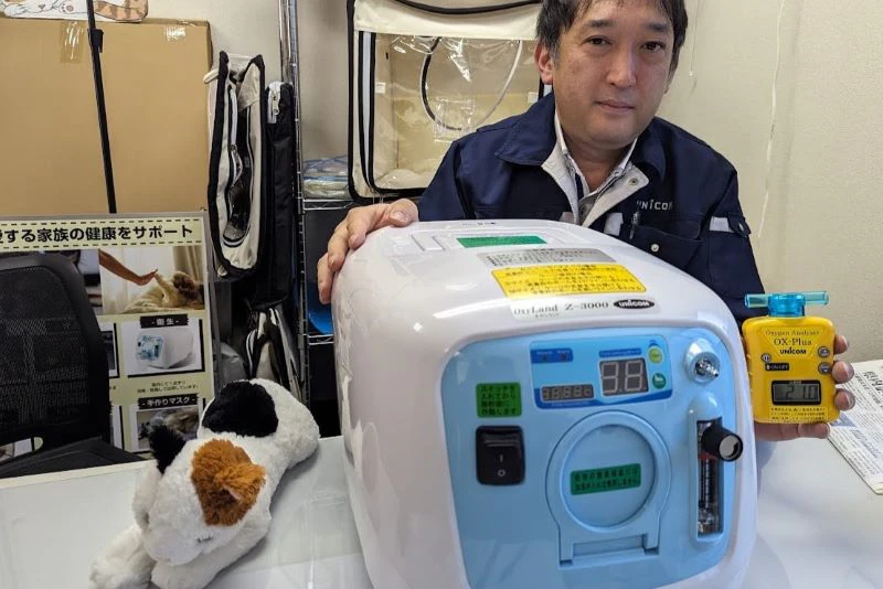 高濃度酸素をケージに送る装置、ペットを元気に