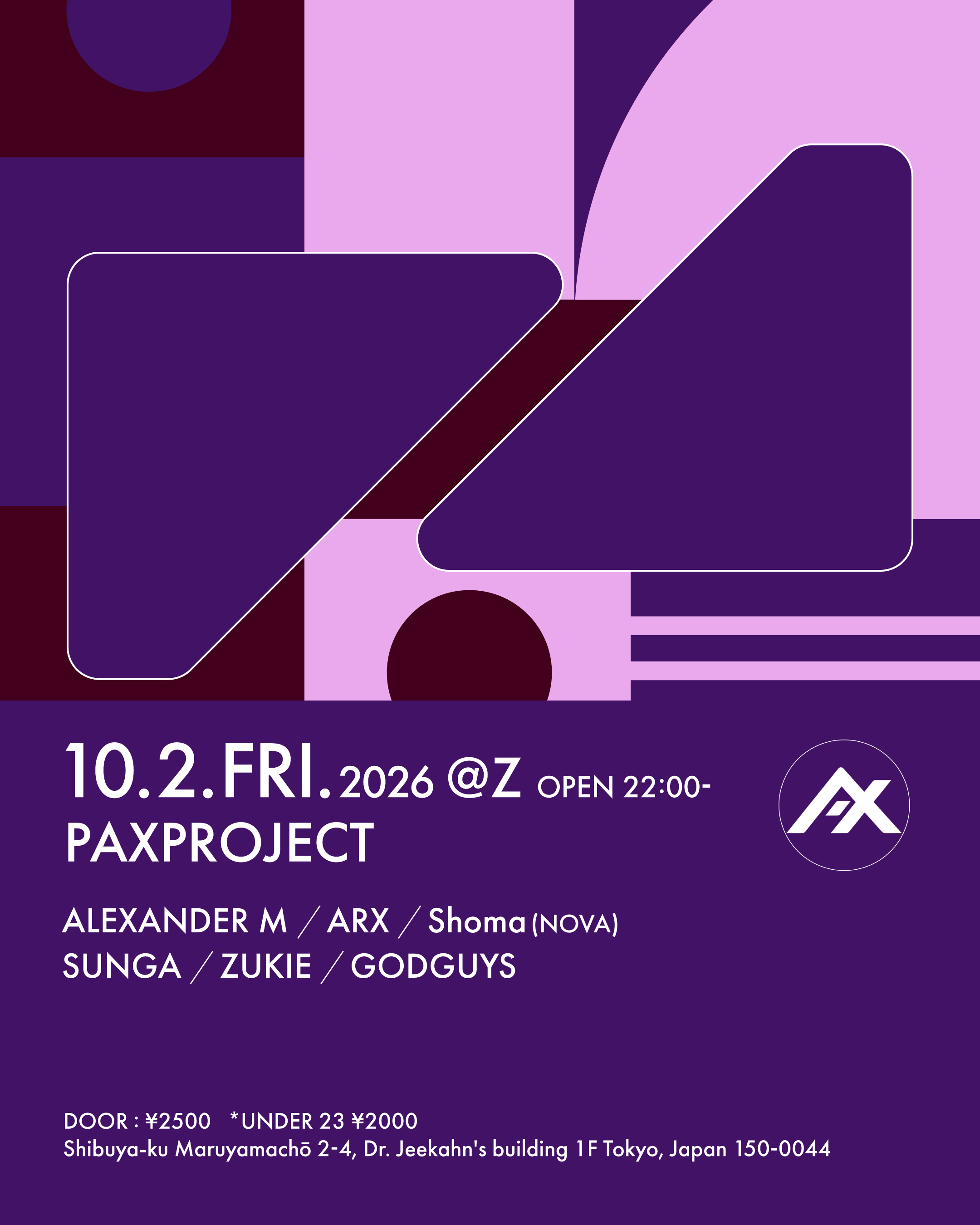 Flyer for PAXPROJECT at Z Maruyama