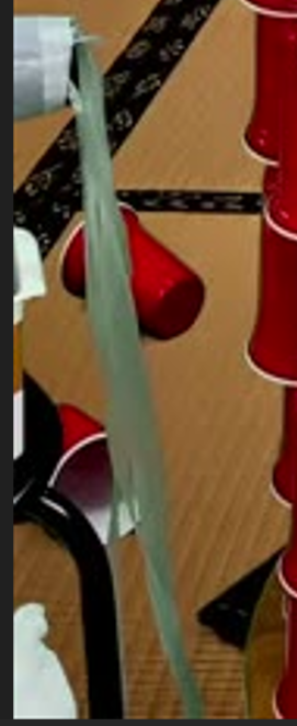 エアブロワーに1本だけ付いた水色のビニールテープ