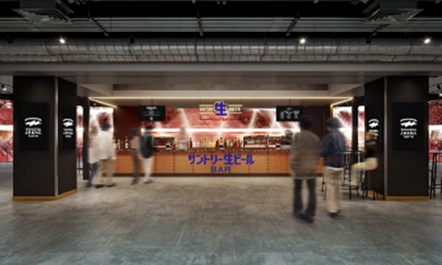 2つの飲食売店「サントリー生ビールBAR」「メーカーズマークBAR」が
