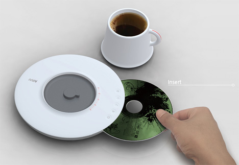 ティータイムにお気に入りの音楽を。CDプレーヤー内蔵のカップ＆ソーサー【Musical Teacup】