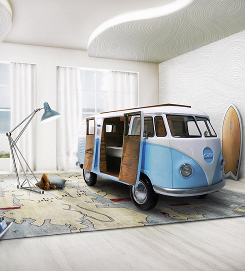 ワーゲンバスの小型ベッドルーム【Bun Van Bed】