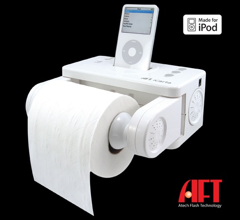 iPhoneドックになるトイレットペーパーホルダー【iCarta】