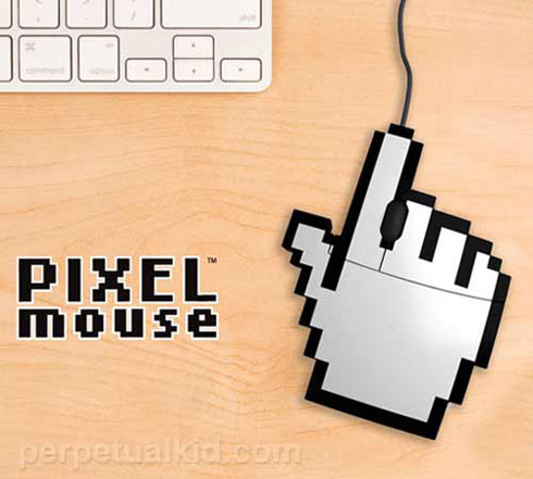 手形カーソルをモチーフにした8bitデザインマウス【USB Pixel Mouse】
