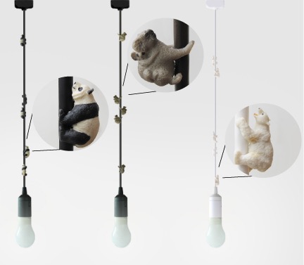 コードをよじ登る動物たちがキュートな照明【Go Up!】