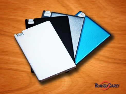 財布やポケットに入るカードサイズのモバイルバッテリー【Travelcard】