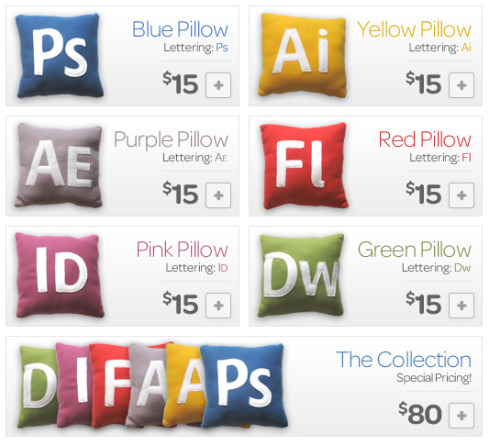 CS（Creative Suite）のアイコンが「クッション」になった！？【MySuiteStuff Pillows】