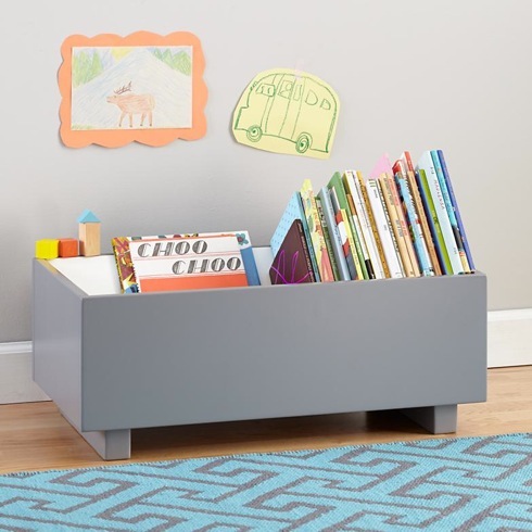 おかたずけにピッタリな本棚兼用の収納ボックス【Kids Book Bins】