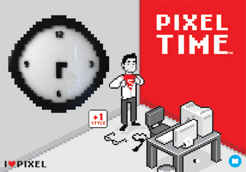 レトロゲーム好きのためのピクセル壁掛け時計【Pixel Time】