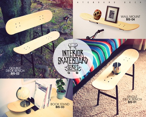 スケボーがオシャレなデザイン家具に変身！【インテリアスケートボード】