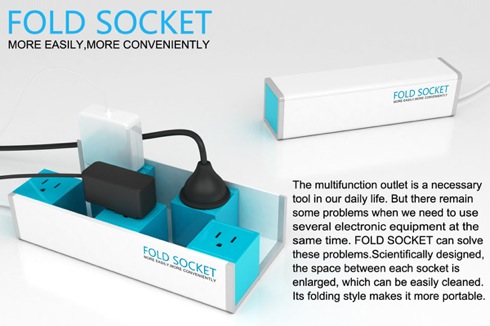 馬鹿デカいアダプタもこれなら安心！ 広げて使うOAタップ【FOLD SOCKET】