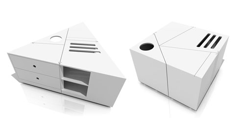 三角形から四角形へ？自由自在にレイアウトが変えられる収納【D*Table】