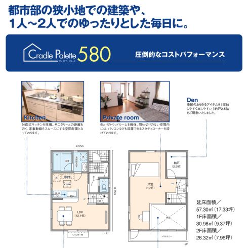 「５８０万円」で夢の一戸建てを建てることが出来る！？【クレイドルパレット580】