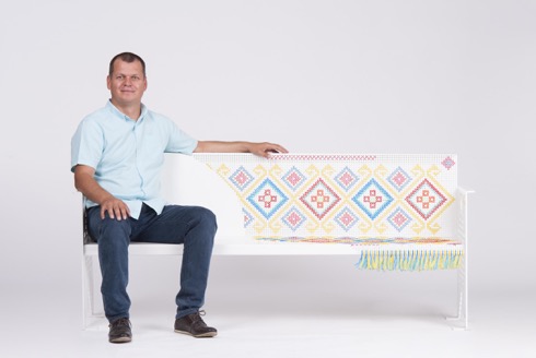 刺繍できるベンチ【EIGHT POINTED STAR METALLIC BENCH】