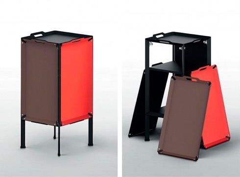 カラフルなトレイが合体したサイドテーブル【double life】