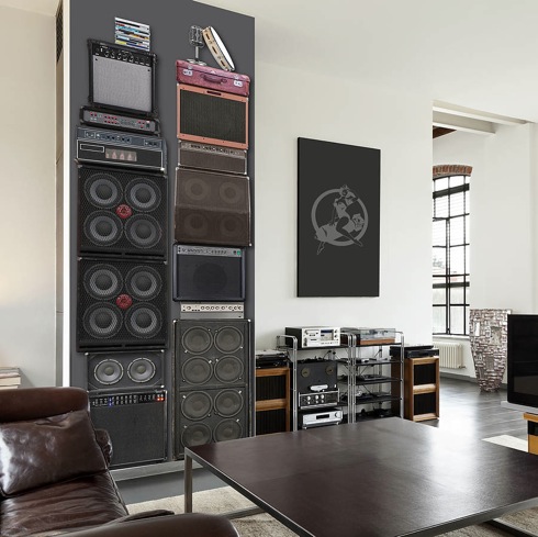 気分はミュージシャン。スピーカーデザインの壁紙【Music Speaker Stack Self Adhesive Wallpaper】