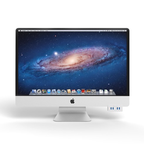 iMacにさりげなくUSB3.0ポートを追加できるアルミ製ハブ【Aluminum Clamp Hub】