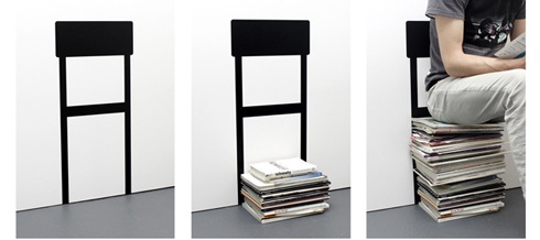 溜まった雑誌や新聞の山が「椅子」に変身？【Stack Chair】