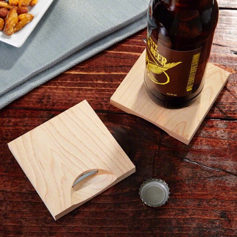一石二鳥なボトルオープナー付きコースター【Two-in-One Beer Opening Coasters】