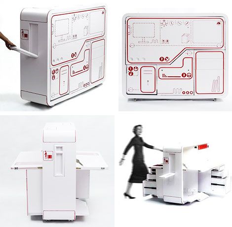 どこでもオフィスに早変わり！するデスクユニット【Out-of-Box Workstation】