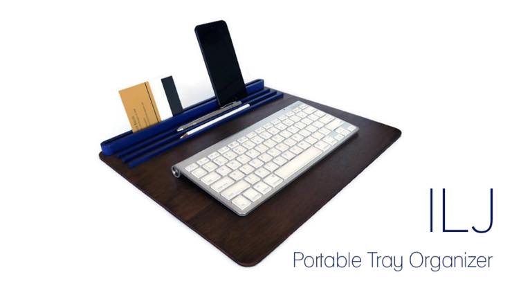 スマホスタンドにもなるオーガナイザー付きトレイ【ILJ】