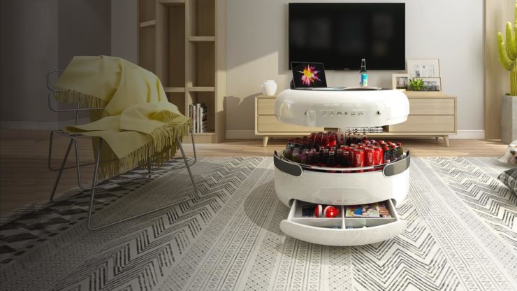 Bluetoothスピーカー付き。家庭用テーブル型冷蔵庫【Coosno】