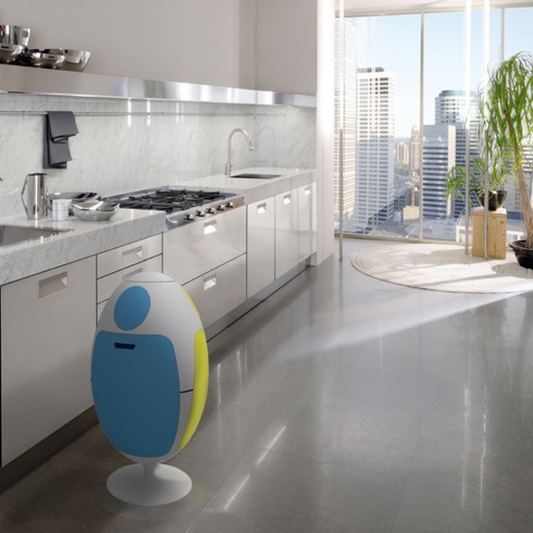 未来感あふれるタマゴ型ゴミ箱【Ovetto】