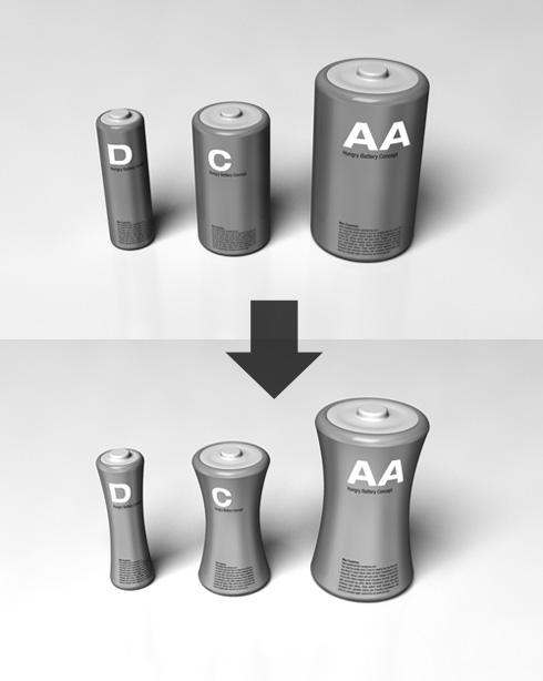 だんだんと痩せ細っていく電池【Hungry Batteries】