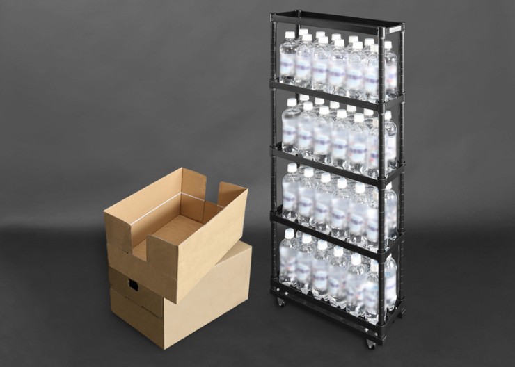 48本のペットボトルが「15cm」に収納できちゃう？【スリムボトルラック】